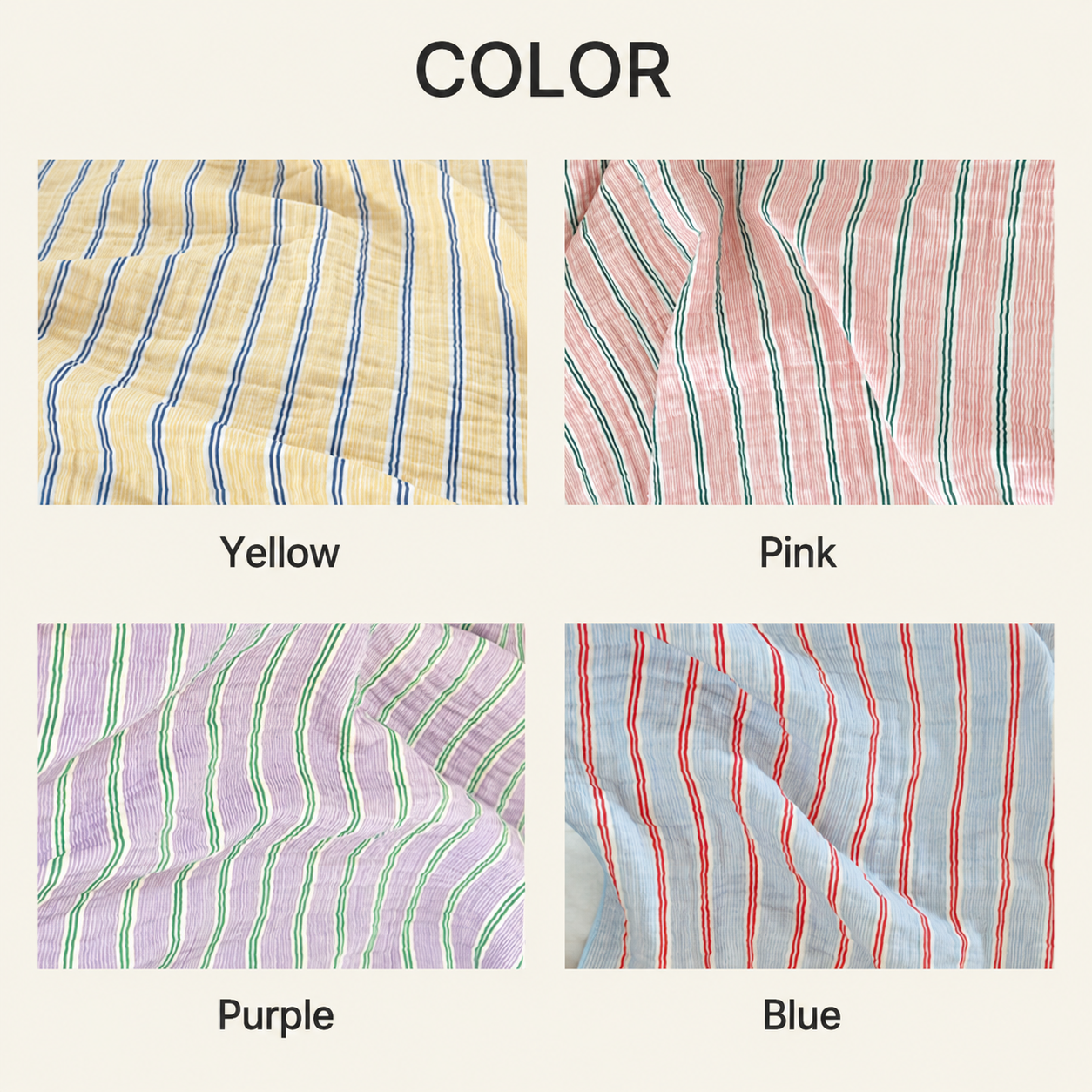 Stripe Triple-Layer Gauze Blanket
