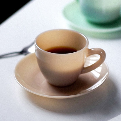 Milk Glass Coffee Cup & Saucer Set