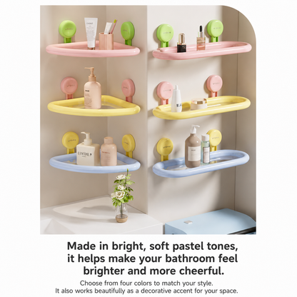 No-Drill Pastel Bathroom Storage Shelf