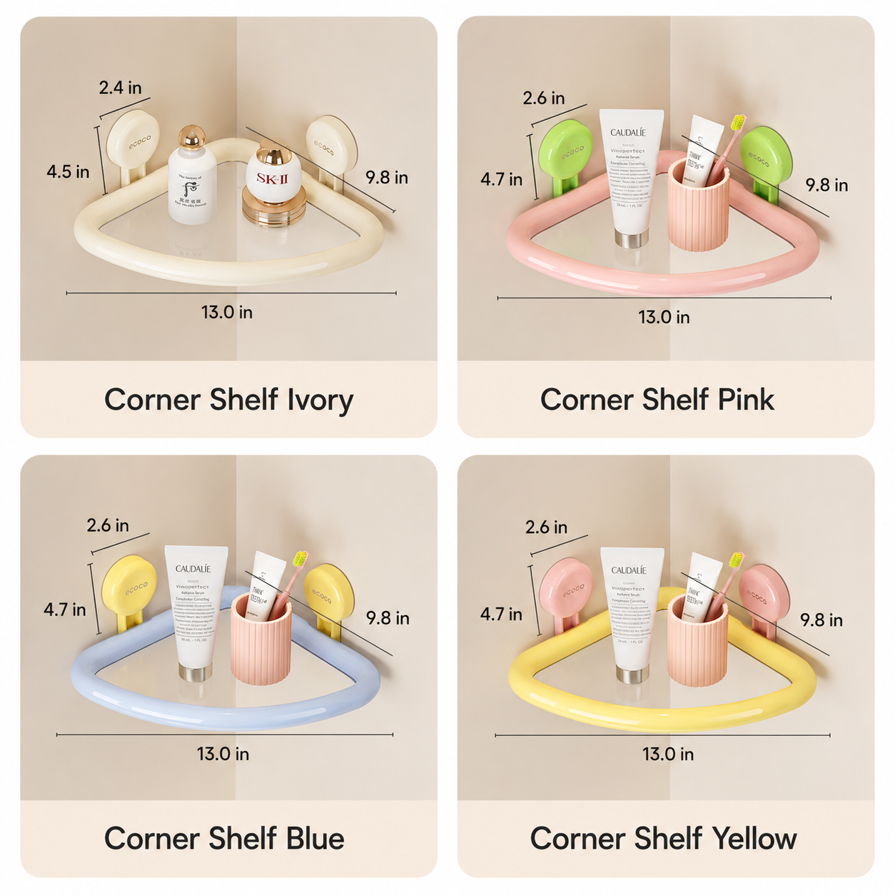 No-Drill Pastel Bathroom Storage Shelf