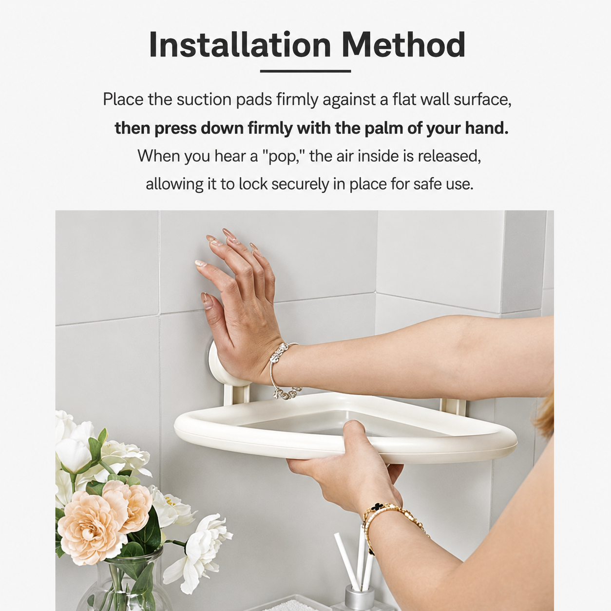No-Drill Pastel Bathroom Storage Shelf