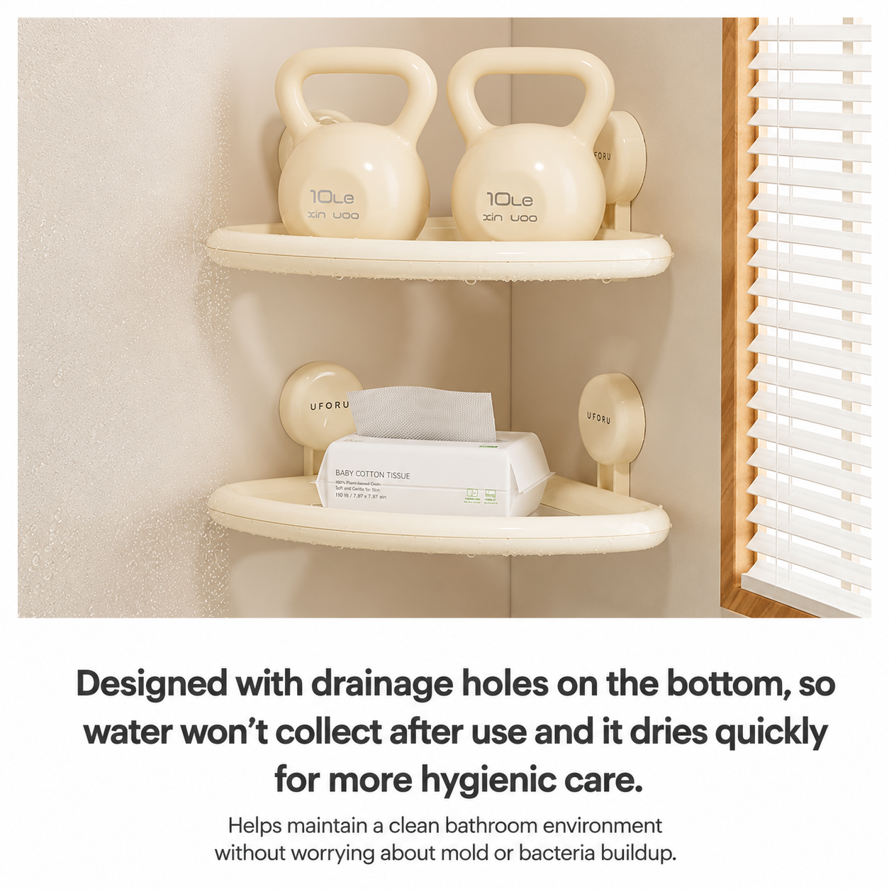No-Drill Pastel Bathroom Storage Shelf