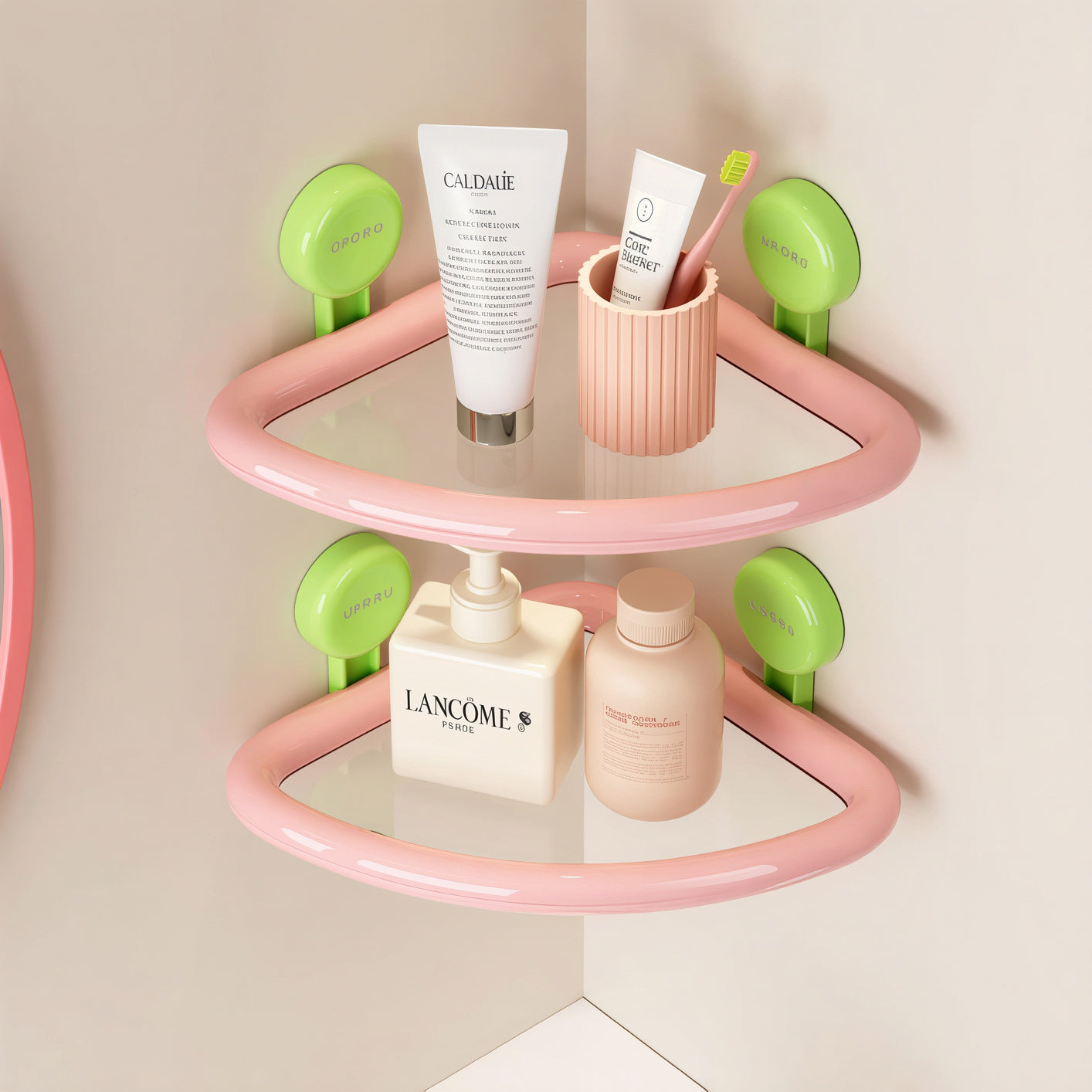 No-Drill Pastel Bathroom Storage Shelf
