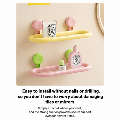 No-Drill Pastel Bathroom Storage Shelf