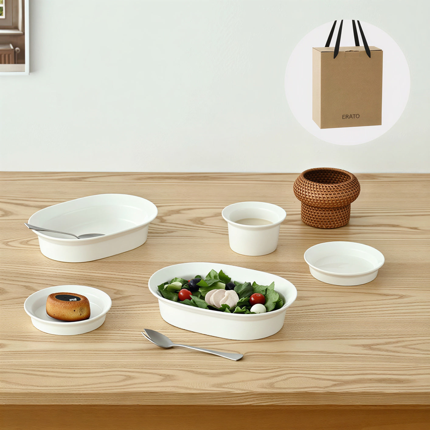 EBT Pasta Bowl Dinnerware Set for 2 (5-Piece)