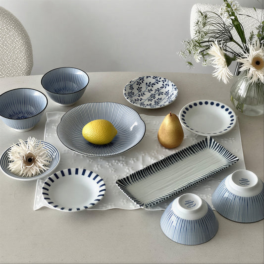 Soft Blue Japanese Table Set for 2 (10-Piece)