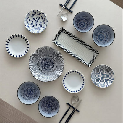Soft Blue Japanese Table Set for 2 (10-Piece)