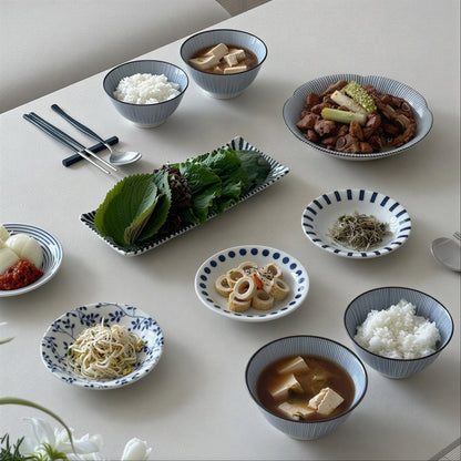 Soft Blue Japanese Table Set for 2 (10-Piece)