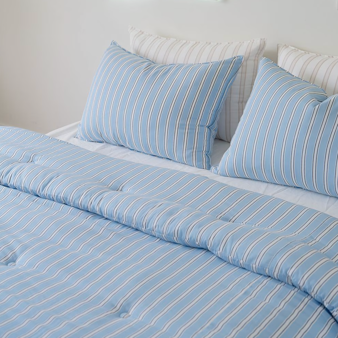 Modal Stripe Comforter & Pillow Set (Corn-Fiber Fill)