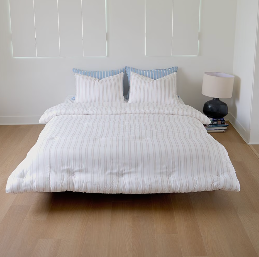Modal Stripe Comforter & Pillow Set (Corn-Fiber Fill) - lifestyle