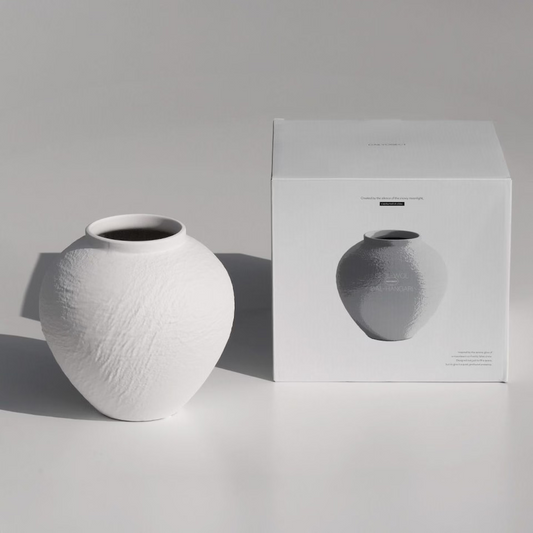 Seolwol White Ceramic Moon Jar Vase