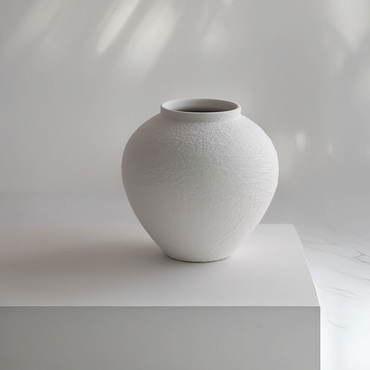 Seolwol White Ceramic Moon Jar Vase
