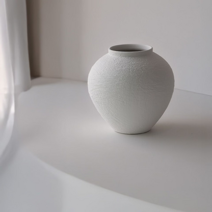 Seolwol White Ceramic Moon Jar Vase