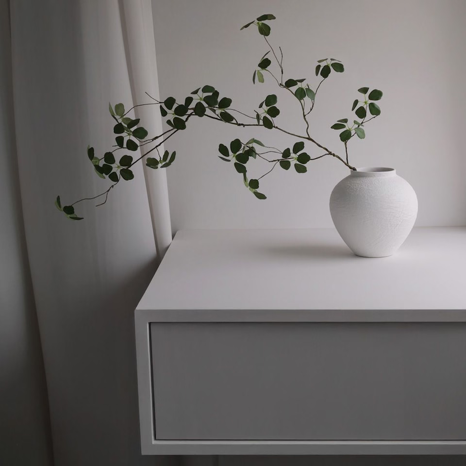 Seolwol White Ceramic Moon Jar Vase