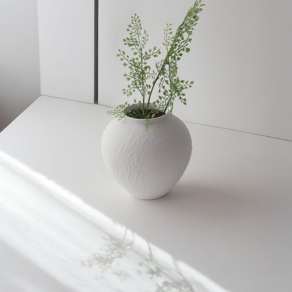 Seolwol White Ceramic Moon Jar Vase