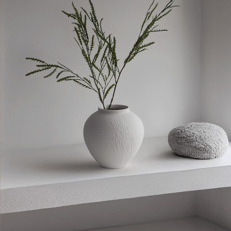 Seolwol White Ceramic Moon Jar Vase