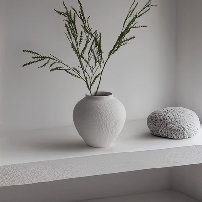 Seolwol White Ceramic Moon Jar Vase