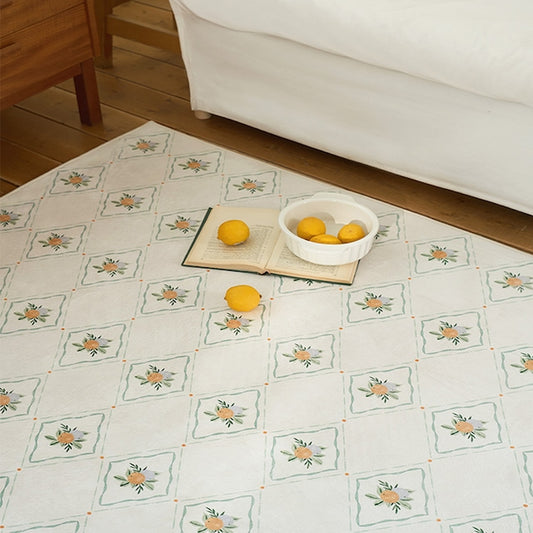 Orange Garden Microfiber Washable Rug
