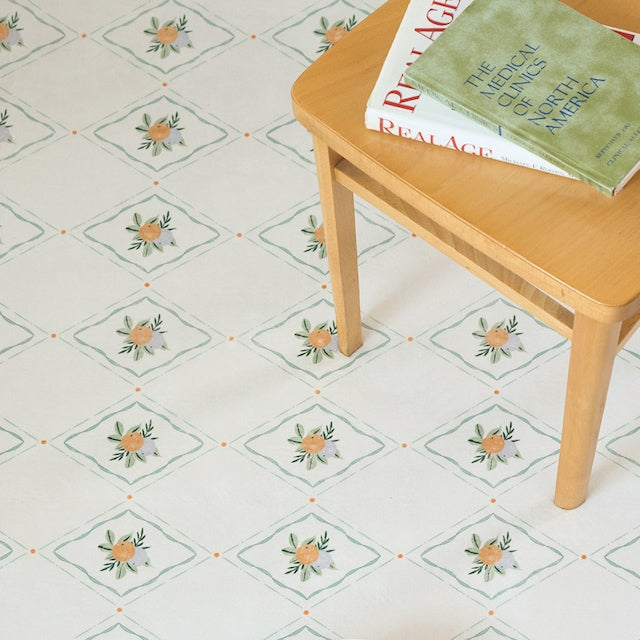 Orange Garden Microfiber Washable Rug