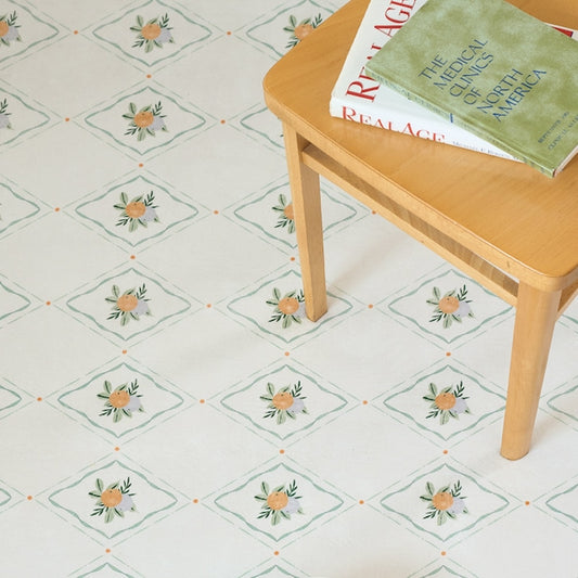 Orange Garden Microfiber Washable Rug