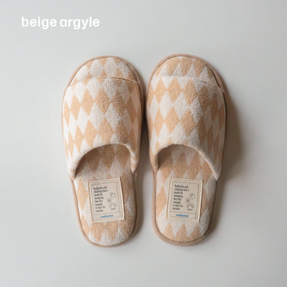 Cozy Patterned Indoor Slippers - detail view