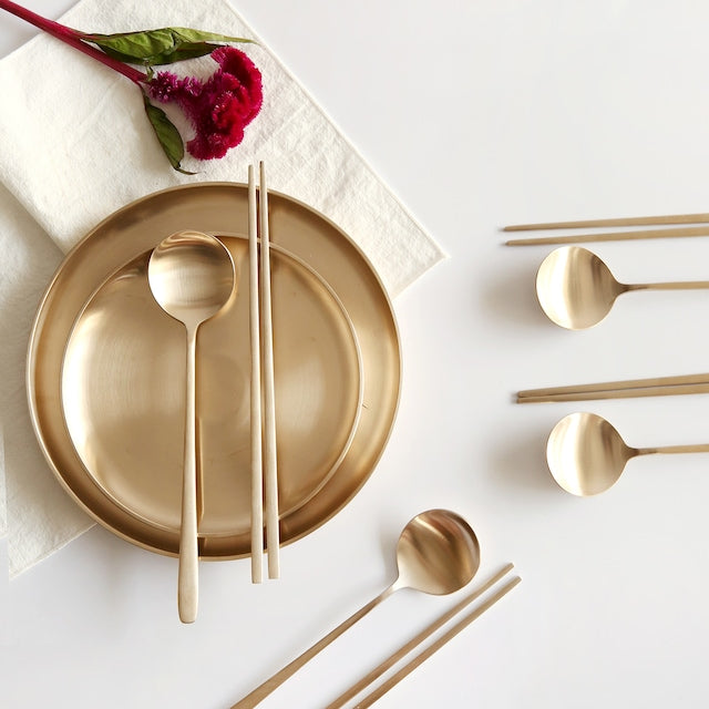 Notdam Moon Curve Brass Cutlery Set of 2