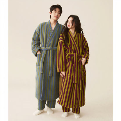 Soft Terry Stripe Robe