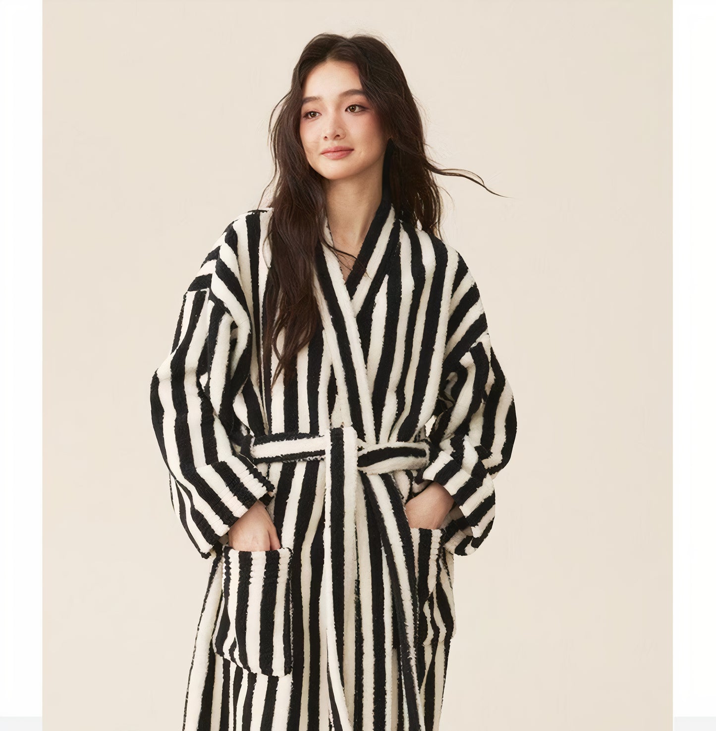 Soft Terry Stripe Robe