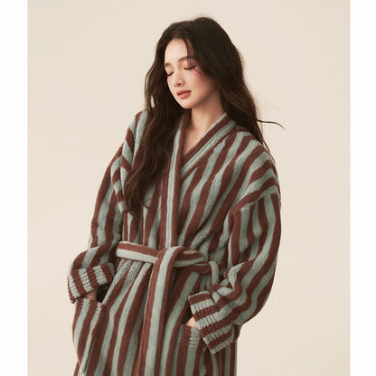 Soft Terry Stripe Robe