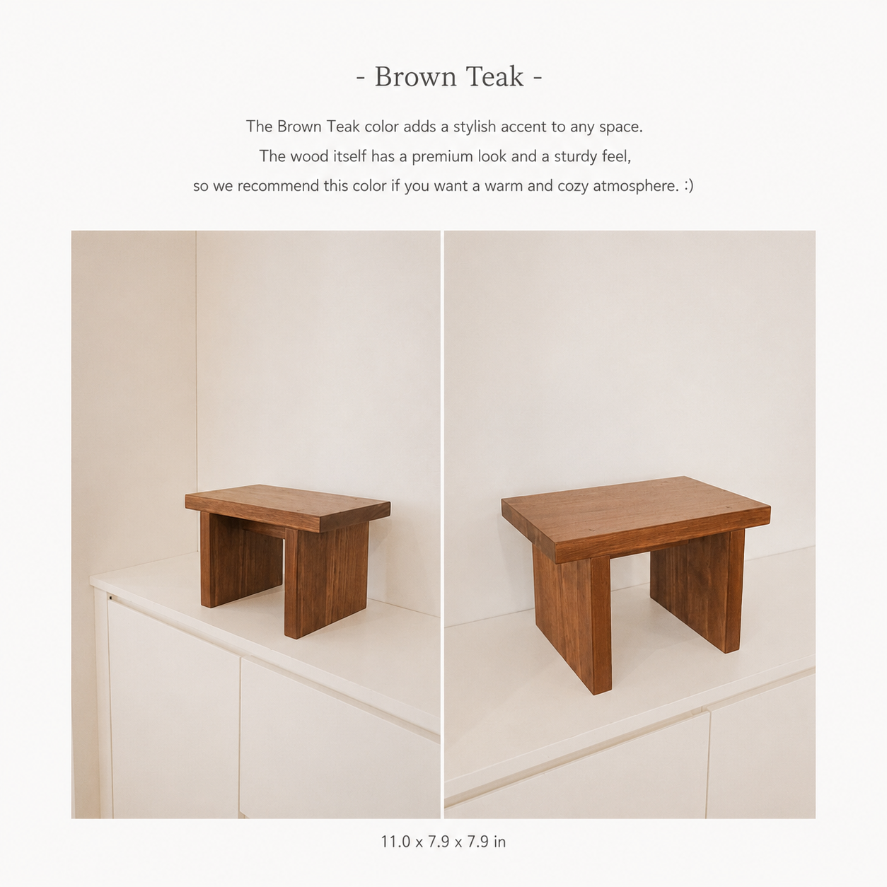 Rectangular Wood Mini Plant Stand