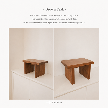 Rectangular Wood Mini Plant Stand