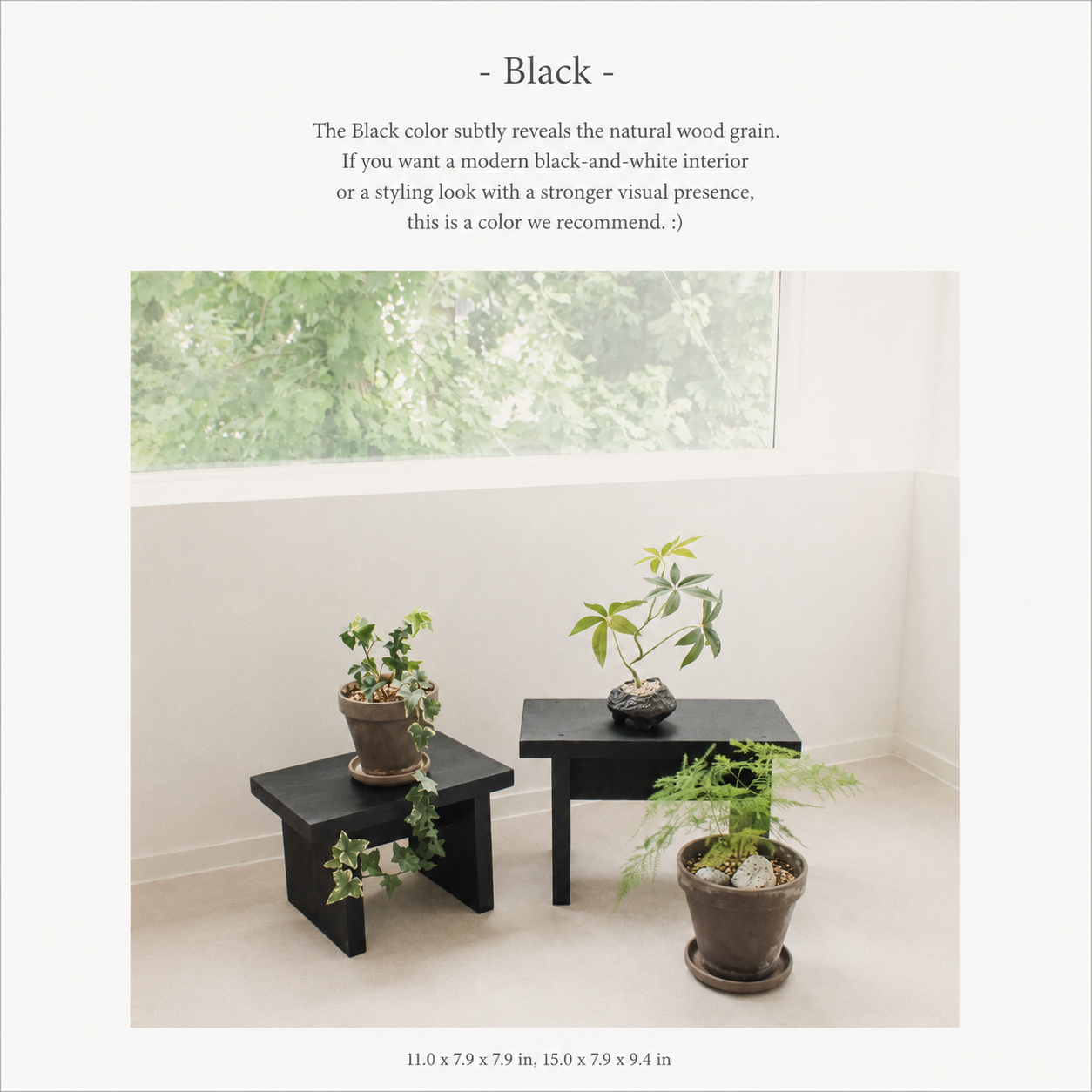 Rectangular Wood Mini Plant Stand