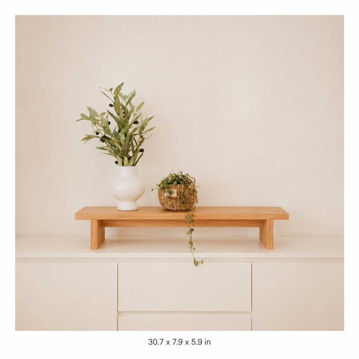 Rectangular Wood Mini Plant Stand