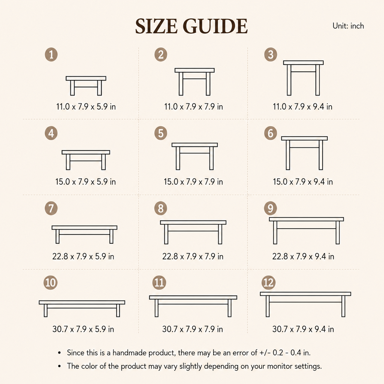 Rectangular Wood Mini Plant Stand
