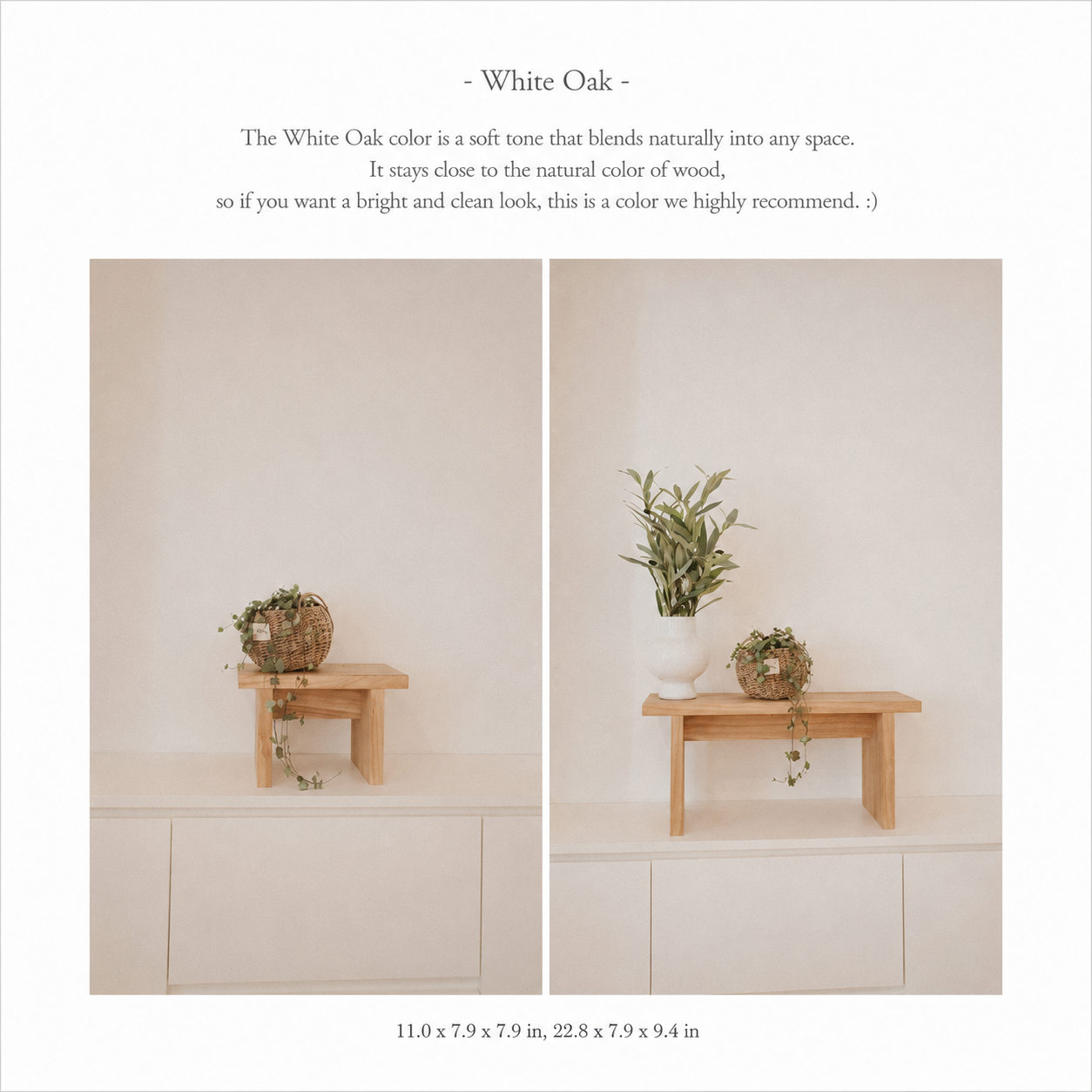 Rectangular Wood Mini Plant Stand