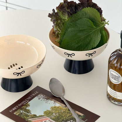 Bow Pedestal Fruit Bowl with Drain