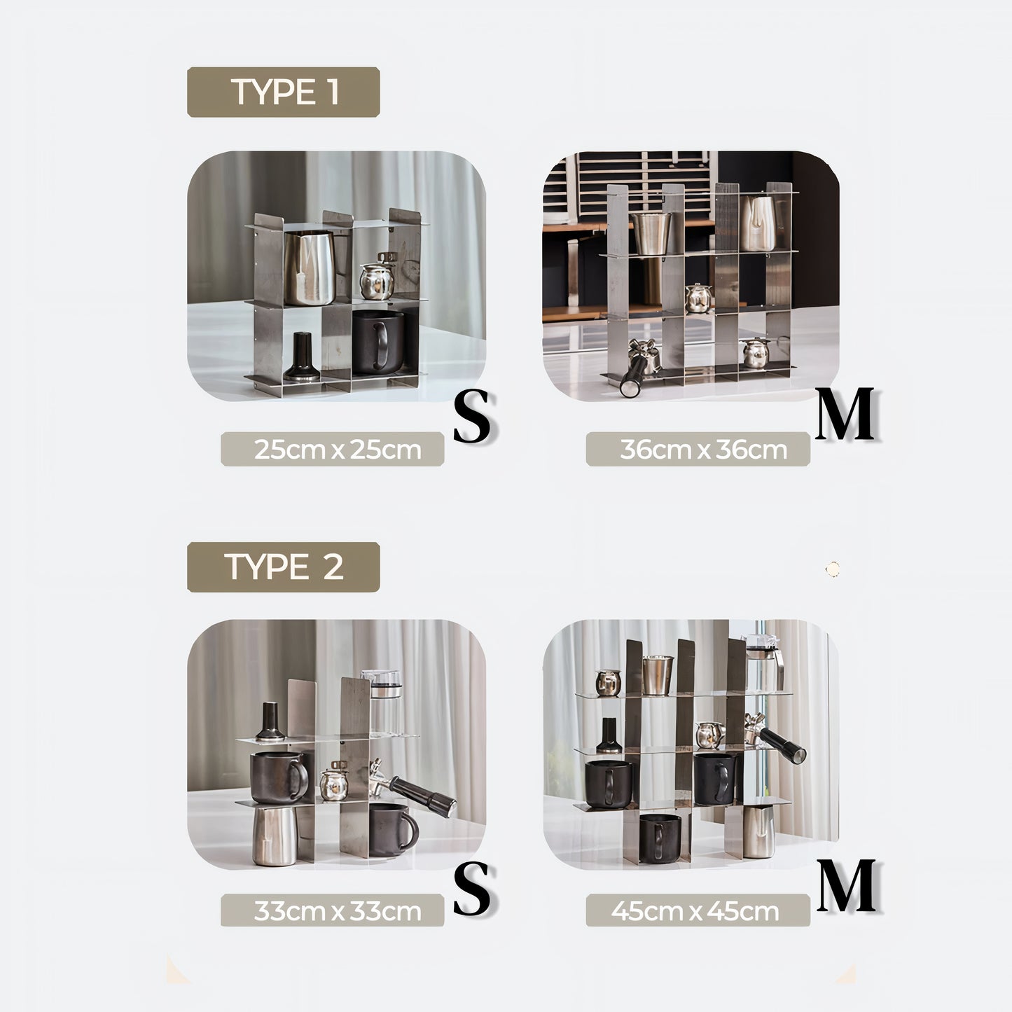 Stainless Grid Storage Shelf