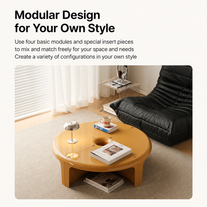 Quarter Modular Round Coffee Table