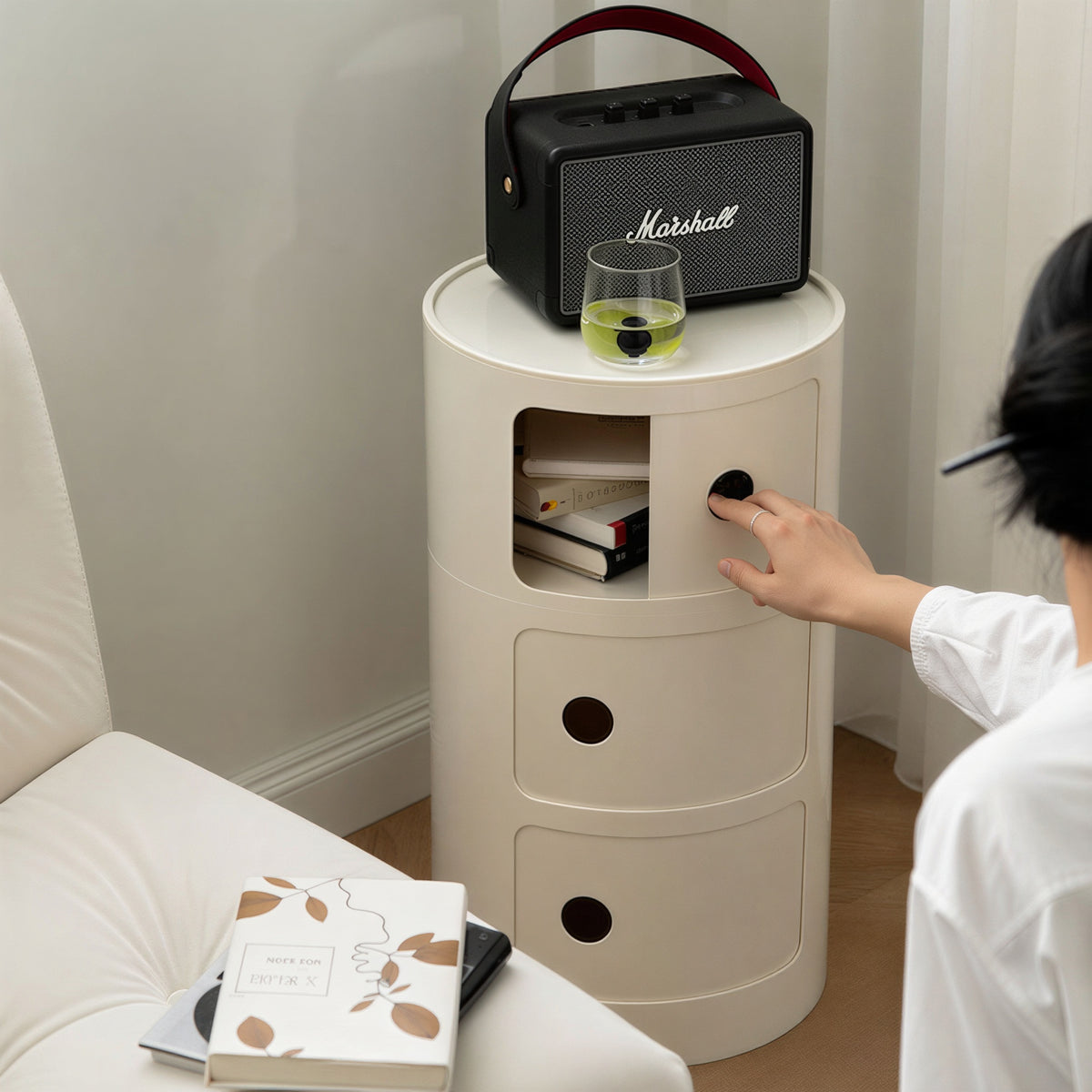 Orbit Sliding Round Storage Cabinet