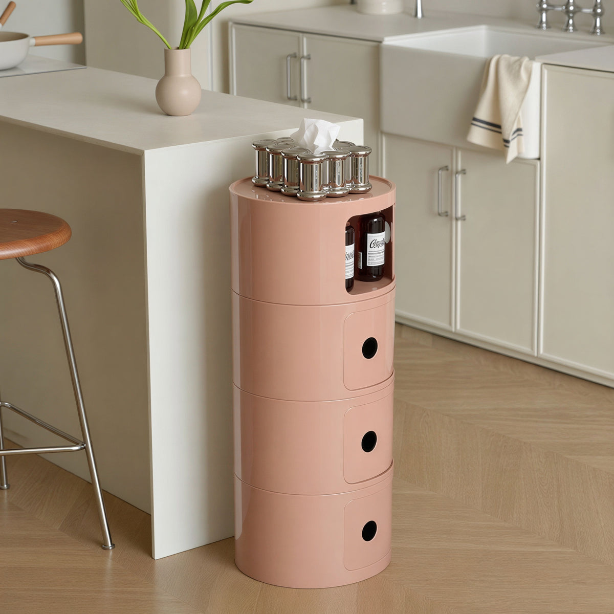 Orbit Sliding Round Storage Cabinet
