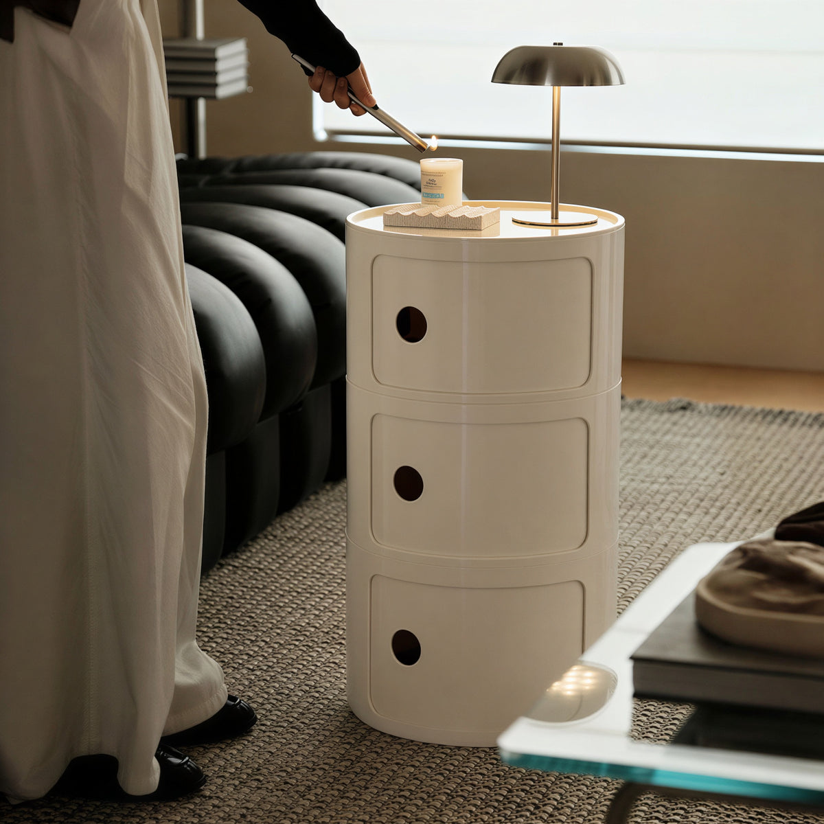 Orbit Sliding Round Storage Cabinet