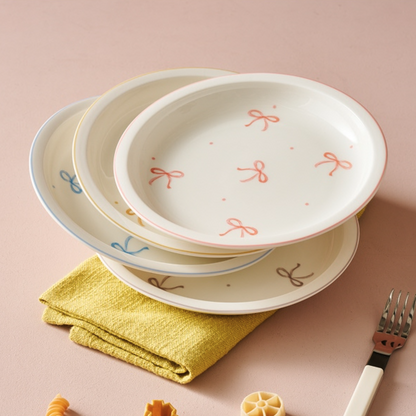 ON Pastel Ribbon Dessert Plate Set (4-Piece)