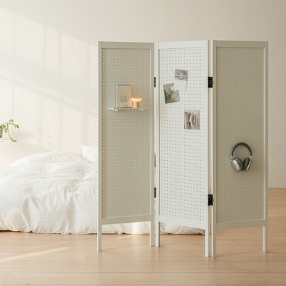 Vine 3-Panel Pegboard Standing Partition