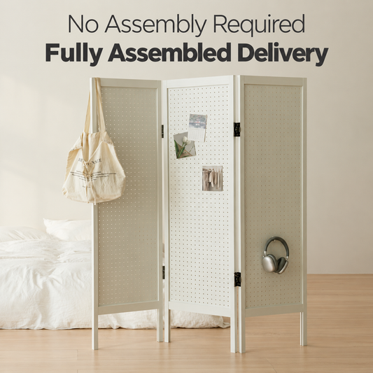 Vine 3-Panel Pegboard Standing Partition