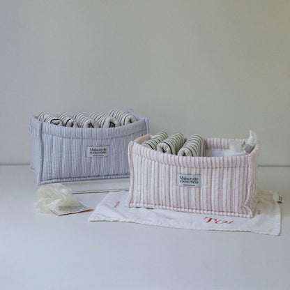 Striped Quilted Storage Basket