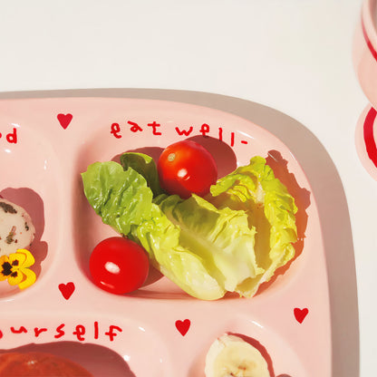 Pink Edition Ceramic Solo Meal Tray Set - detail view