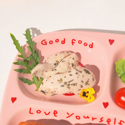 Pink Edition Ceramic Solo Meal Tray Set - close up