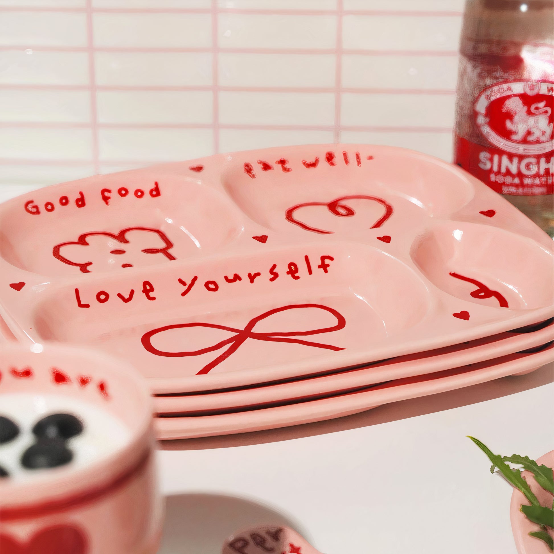Pink Edition Ceramic Solo Meal Tray Set - image 7 of 8