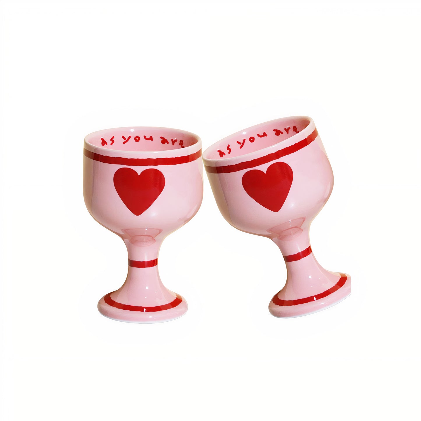 Pink Edition Ceramic Heart Wine Glass - image 7 of 9