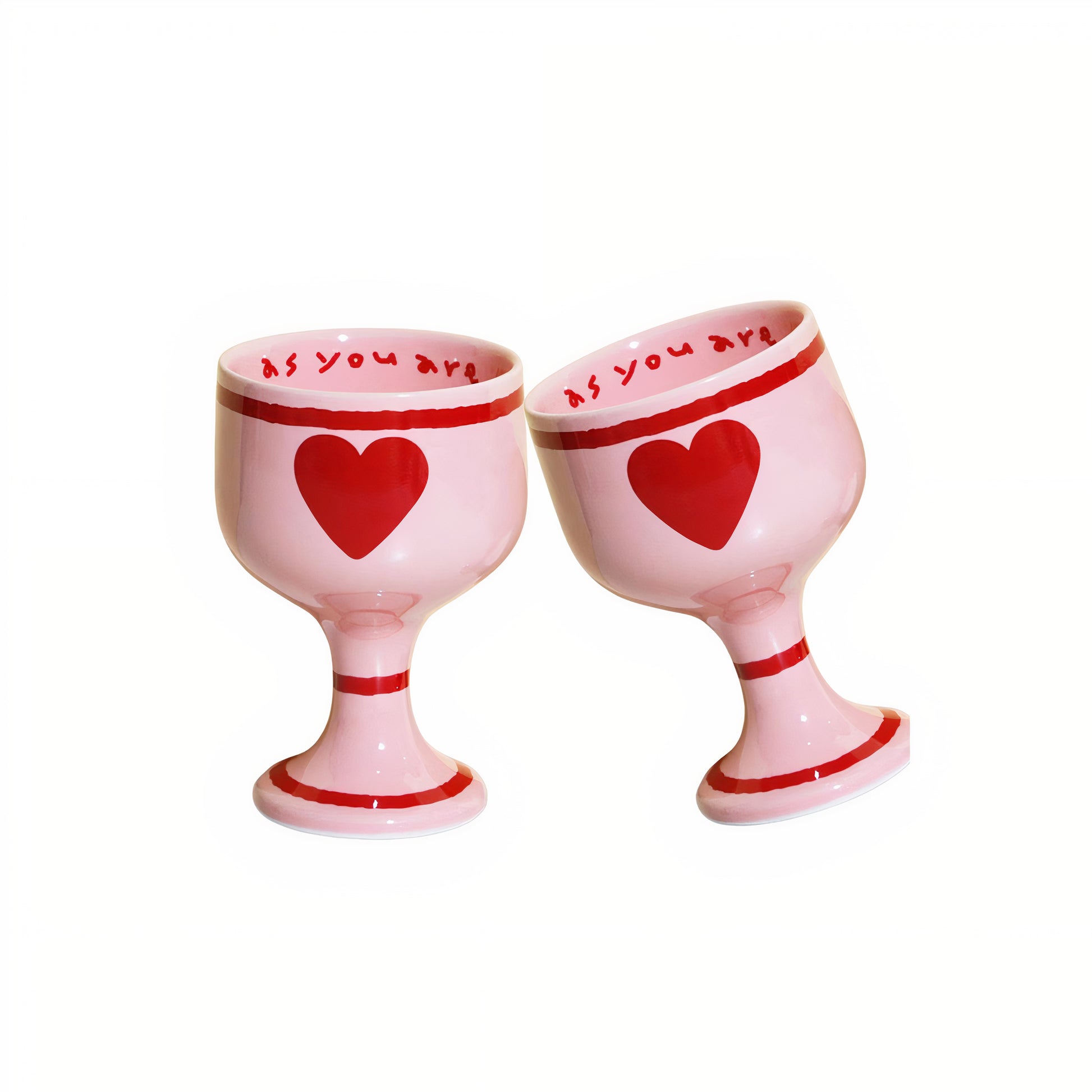 Pink Edition Ceramic Heart Wine Glass - image 7 of 9